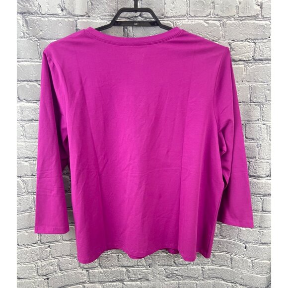 Chico's Perfect 3/4 Sleeve Tee Top V-neck size 4 XXL African Violet - Picture 4 of 4